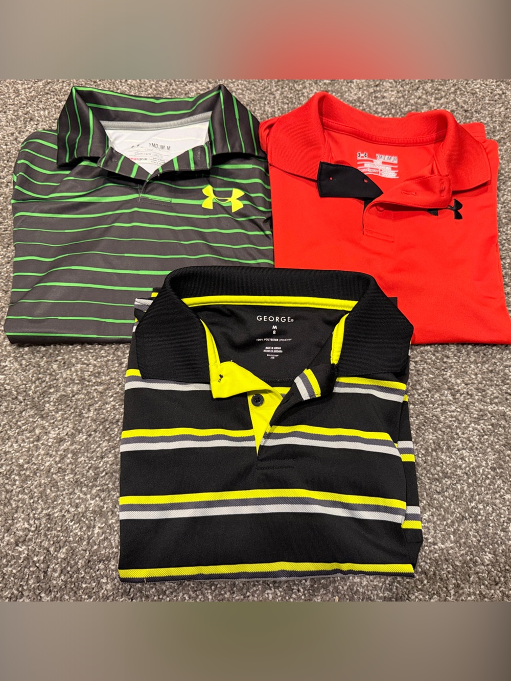 3! Boys' Polos - 2UA, 1George size M
